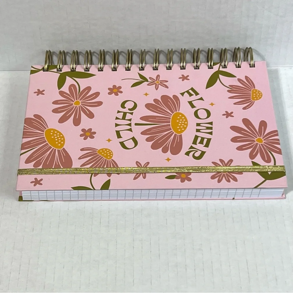 Daisy Flower Child Lined Spiral Hardcover Journal Floral Hippie 70’s Notebook
